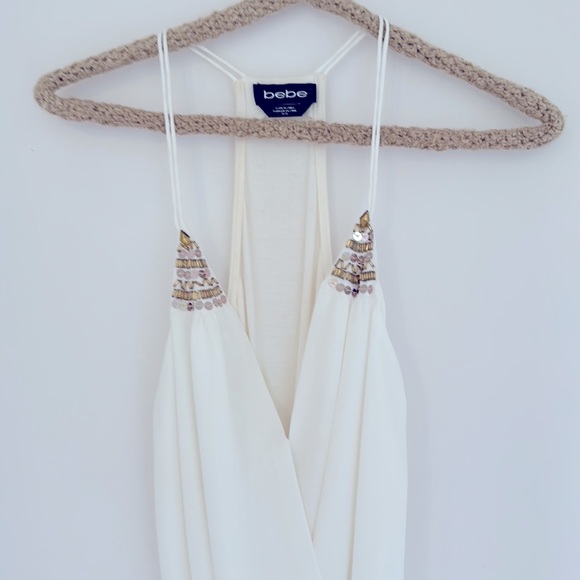 Bebe body suit white off white with gold embroiderie M - Picture 2 of 10